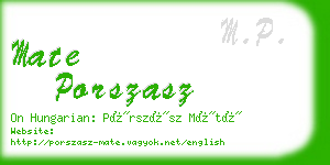 mate porszasz business card